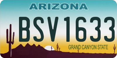 AZ license plate BSV1633