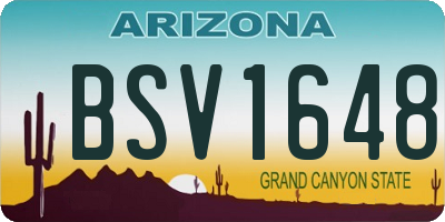 AZ license plate BSV1648