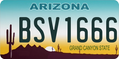 AZ license plate BSV1666