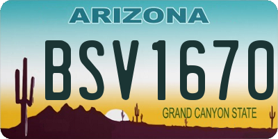 AZ license plate BSV1670