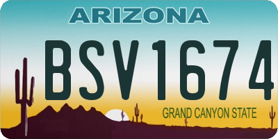 AZ license plate BSV1674