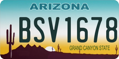 AZ license plate BSV1678