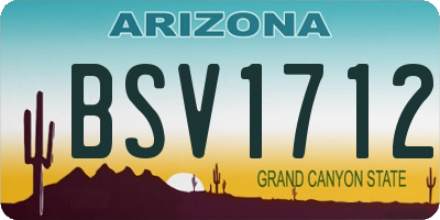 AZ license plate BSV1712