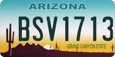 AZ license plate BSV1713