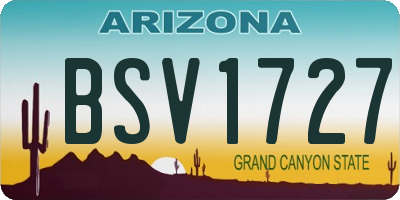 AZ license plate BSV1727