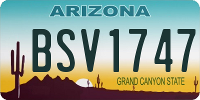 AZ license plate BSV1747