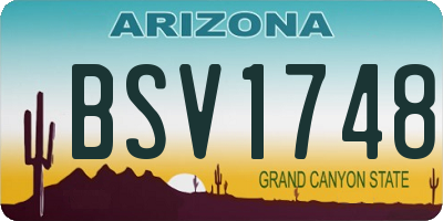 AZ license plate BSV1748