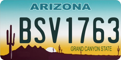 AZ license plate BSV1763