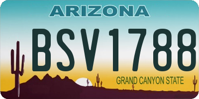 AZ license plate BSV1788