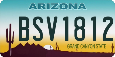 AZ license plate BSV1812