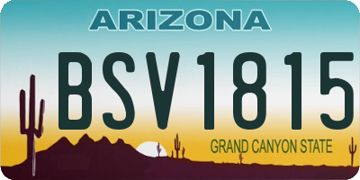 AZ license plate BSV1815