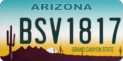 AZ license plate BSV1817