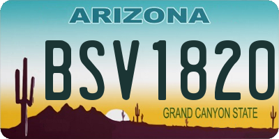 AZ license plate BSV1820