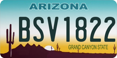 AZ license plate BSV1822