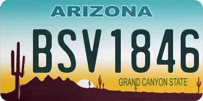 AZ license plate BSV1846