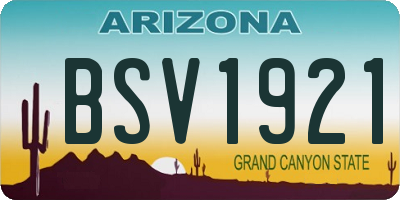 AZ license plate BSV1921