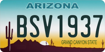 AZ license plate BSV1937