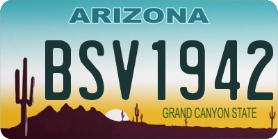 AZ license plate BSV1942