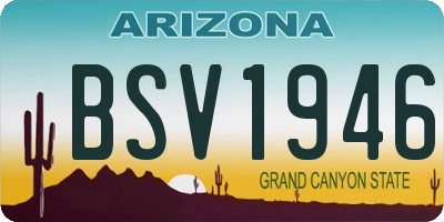 AZ license plate BSV1946