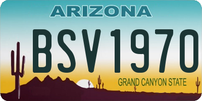 AZ license plate BSV1970
