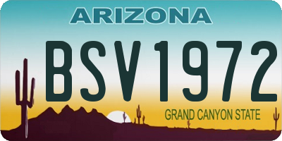 AZ license plate BSV1972