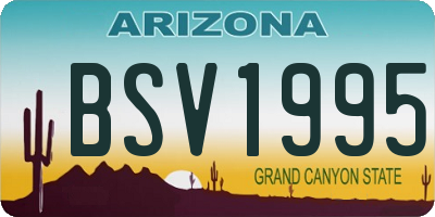 AZ license plate BSV1995