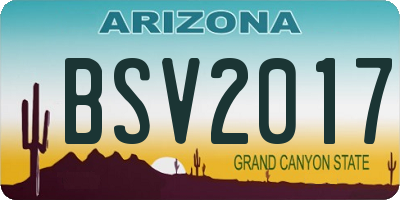 AZ license plate BSV2017