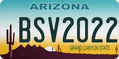 AZ license plate BSV2022