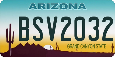 AZ license plate BSV2032