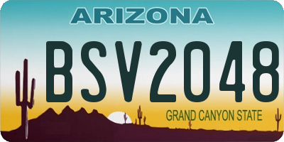 AZ license plate BSV2048