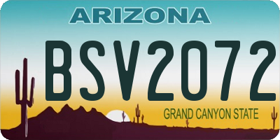 AZ license plate BSV2072