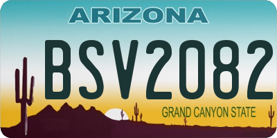 AZ license plate BSV2082