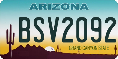 AZ license plate BSV2092