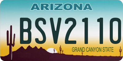 AZ license plate BSV2110