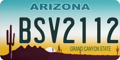 AZ license plate BSV2112