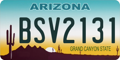 AZ license plate BSV2131