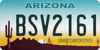 AZ license plate BSV2161