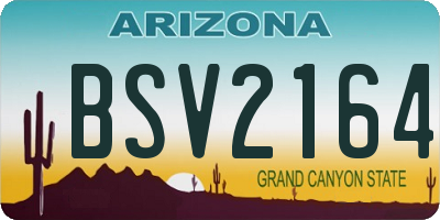 AZ license plate BSV2164