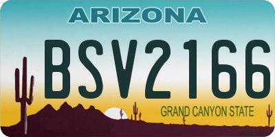 AZ license plate BSV2166