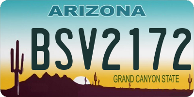 AZ license plate BSV2172