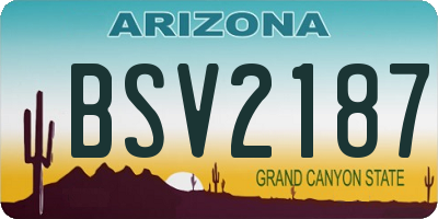 AZ license plate BSV2187