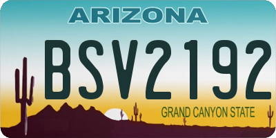 AZ license plate BSV2192