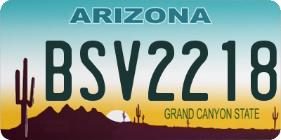 AZ license plate BSV2218
