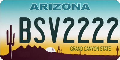 AZ license plate BSV2222