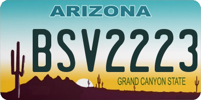 AZ license plate BSV2223