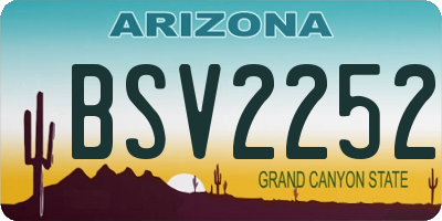 AZ license plate BSV2252
