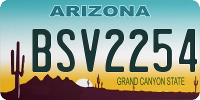 AZ license plate BSV2254