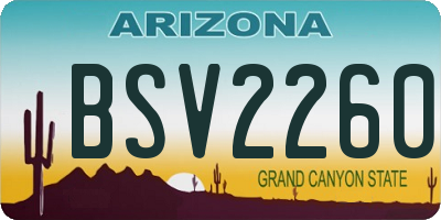 AZ license plate BSV2260