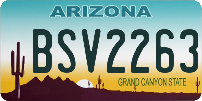 AZ license plate BSV2263