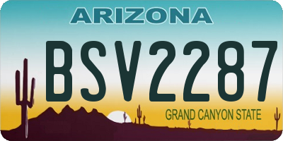 AZ license plate BSV2287